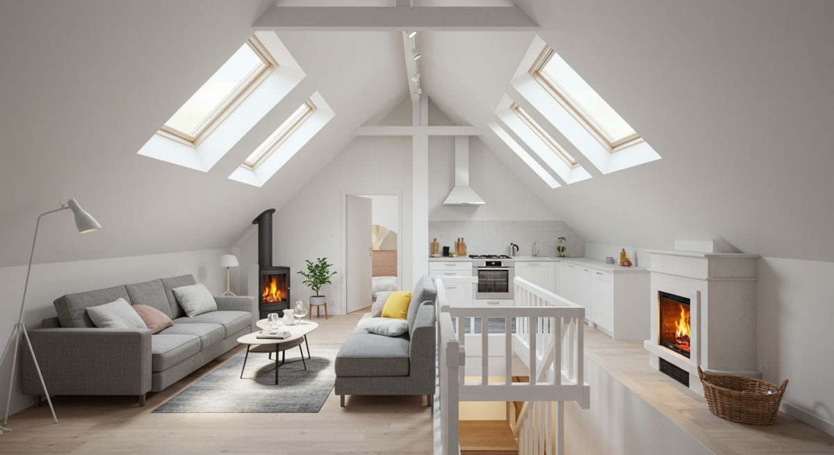 Mansarda Ristrutturata con Design Moderno: Trasformare il Sottotetto in un Gioiello