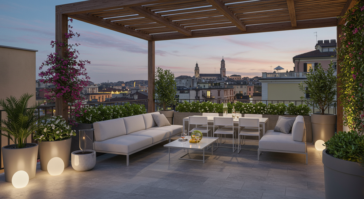 Terrazza con Design Outdoor Moderno: Vivere all’Aperto con Stile Italiano